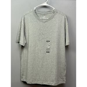 Nike Shirt Womens Small Gray Loose Fit DM4833-063 Rhinestone‎ Swoosh Logo Tee